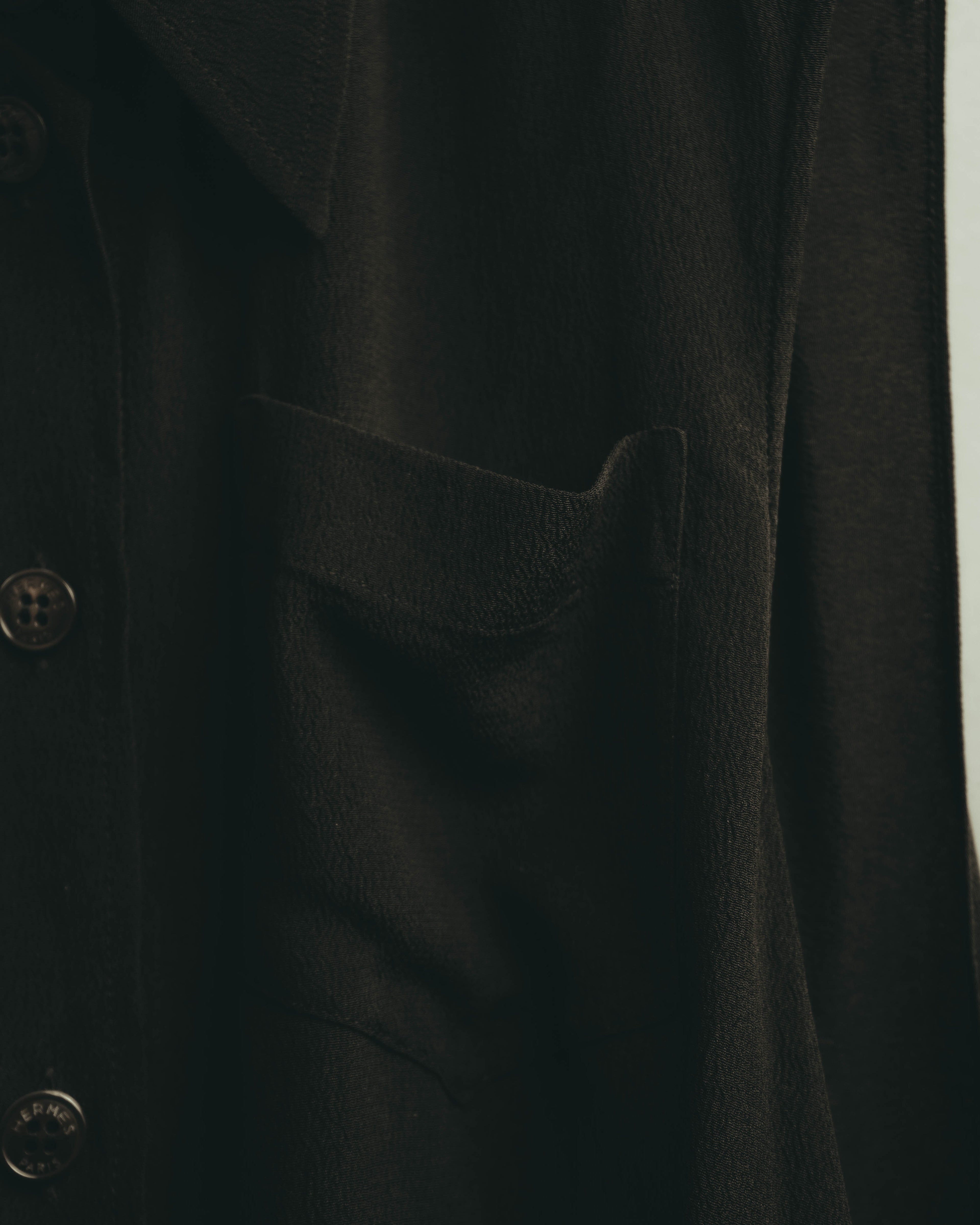 -SPECIAL- “HERMÈS“ 00’s-10’s Sleeveless silk draped shirt dress