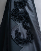 "COMME des GARCONS" Ruffle & tulle asymmetrical docking sarouel slacks