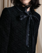 "JEAN-LOUIS SCHERRER" Lace frill design ribbon attached jacket