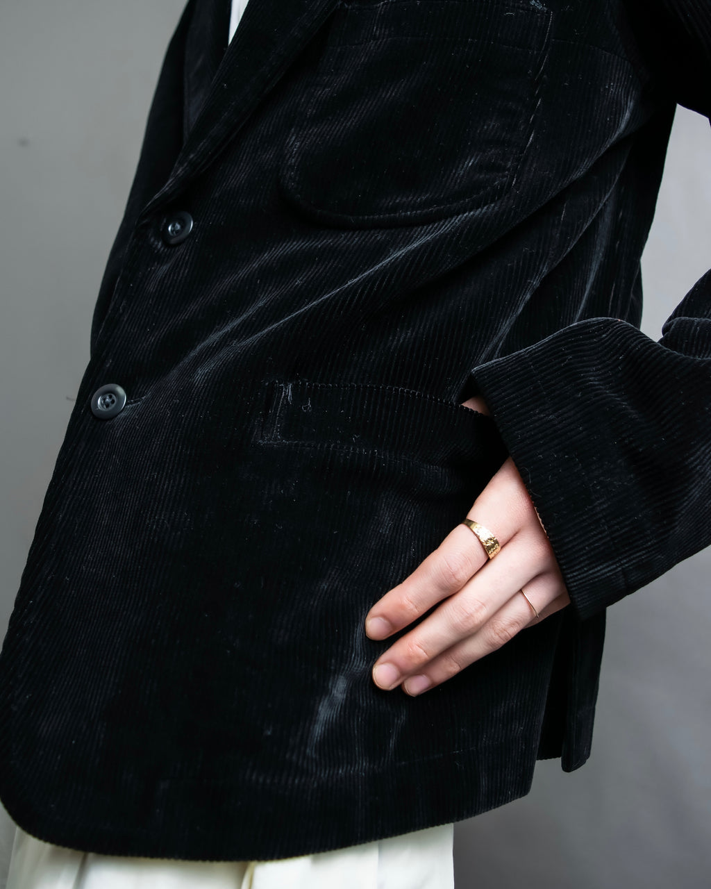 “Y’s for men” beautiful black corduroy single tailored jacket