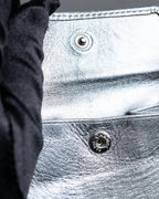 "CHANEL" Mademoiselle line design coco mark engraved bi fold wallet