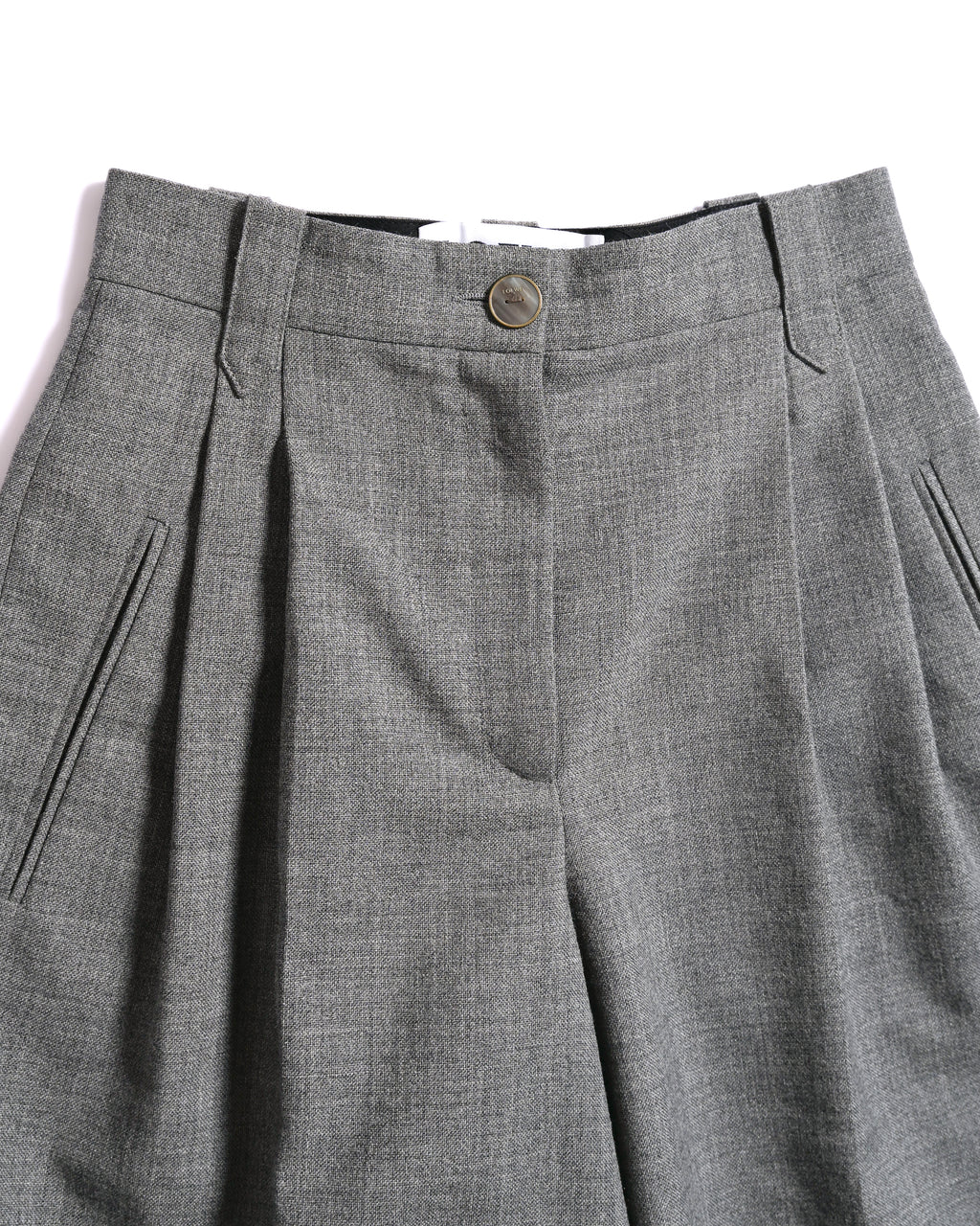 LOEWE/ 2019AW Two Tuck Wool Wide Shorts Gray