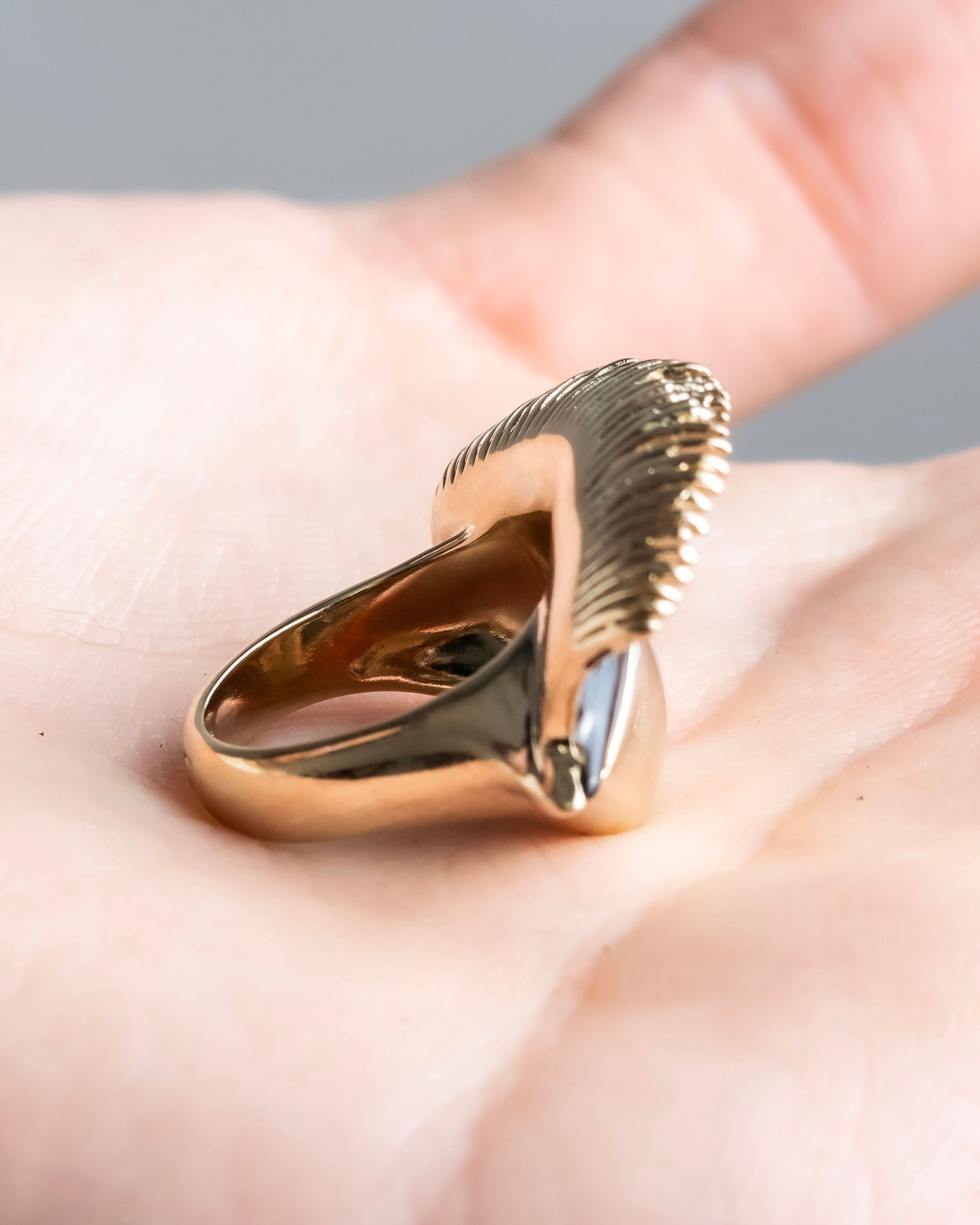 "Dior" Feather motif antique style ring