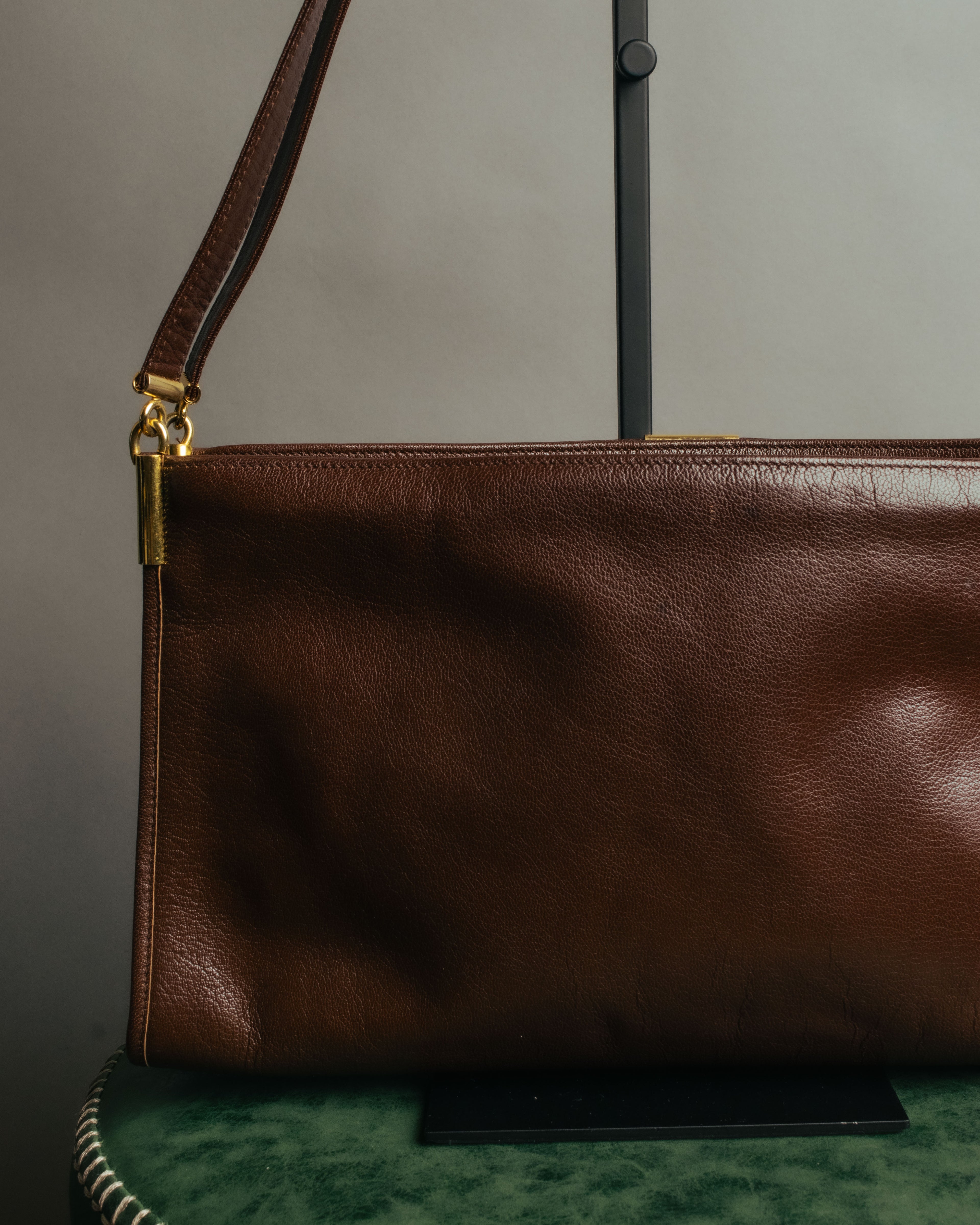 “Christian Dior” 80’s-90’s D motif leather shoulder bag