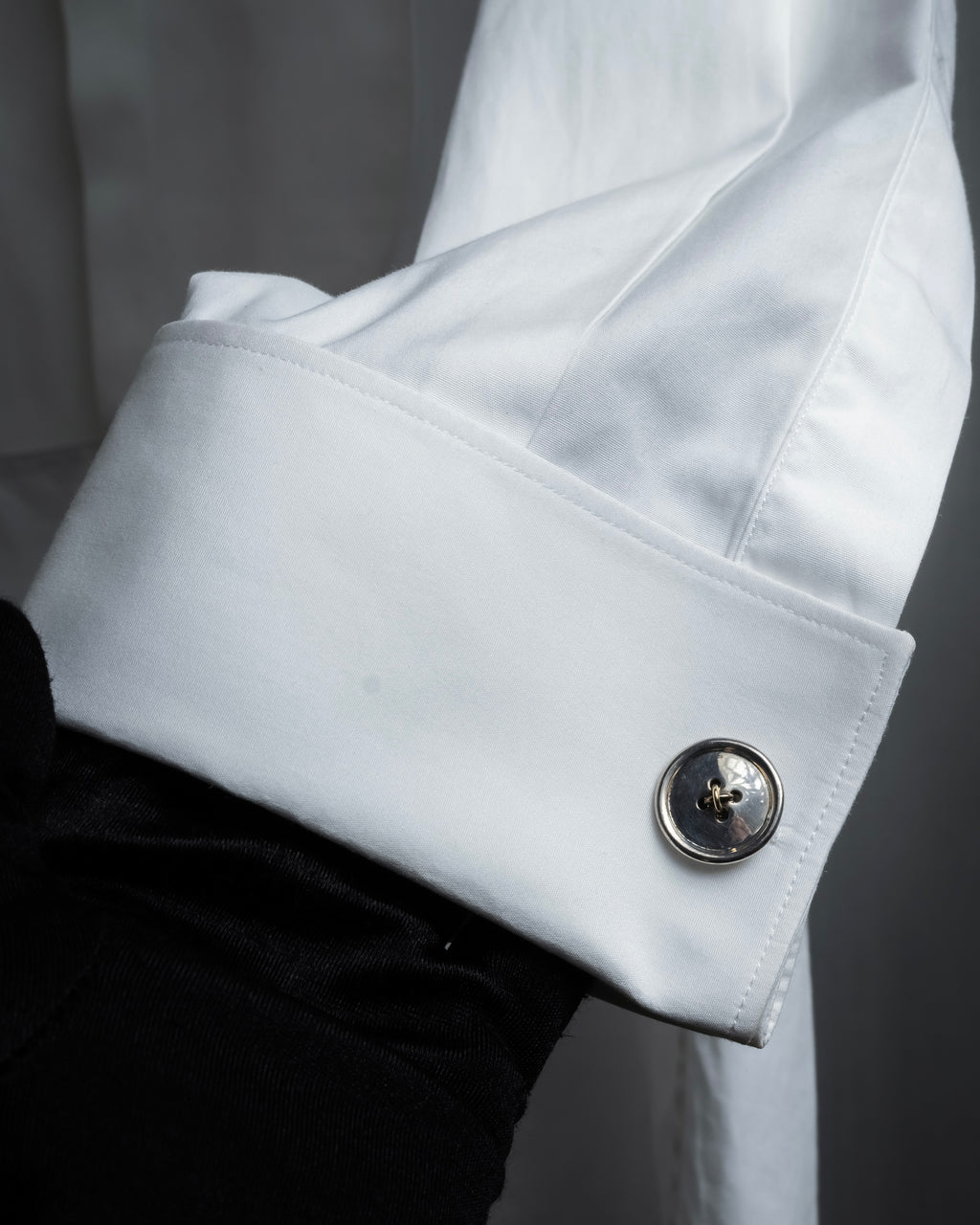 "Tiffany&Co" Button motif design silver cufflinks