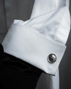 "Tiffany&Co" Button motif design silver cufflinks