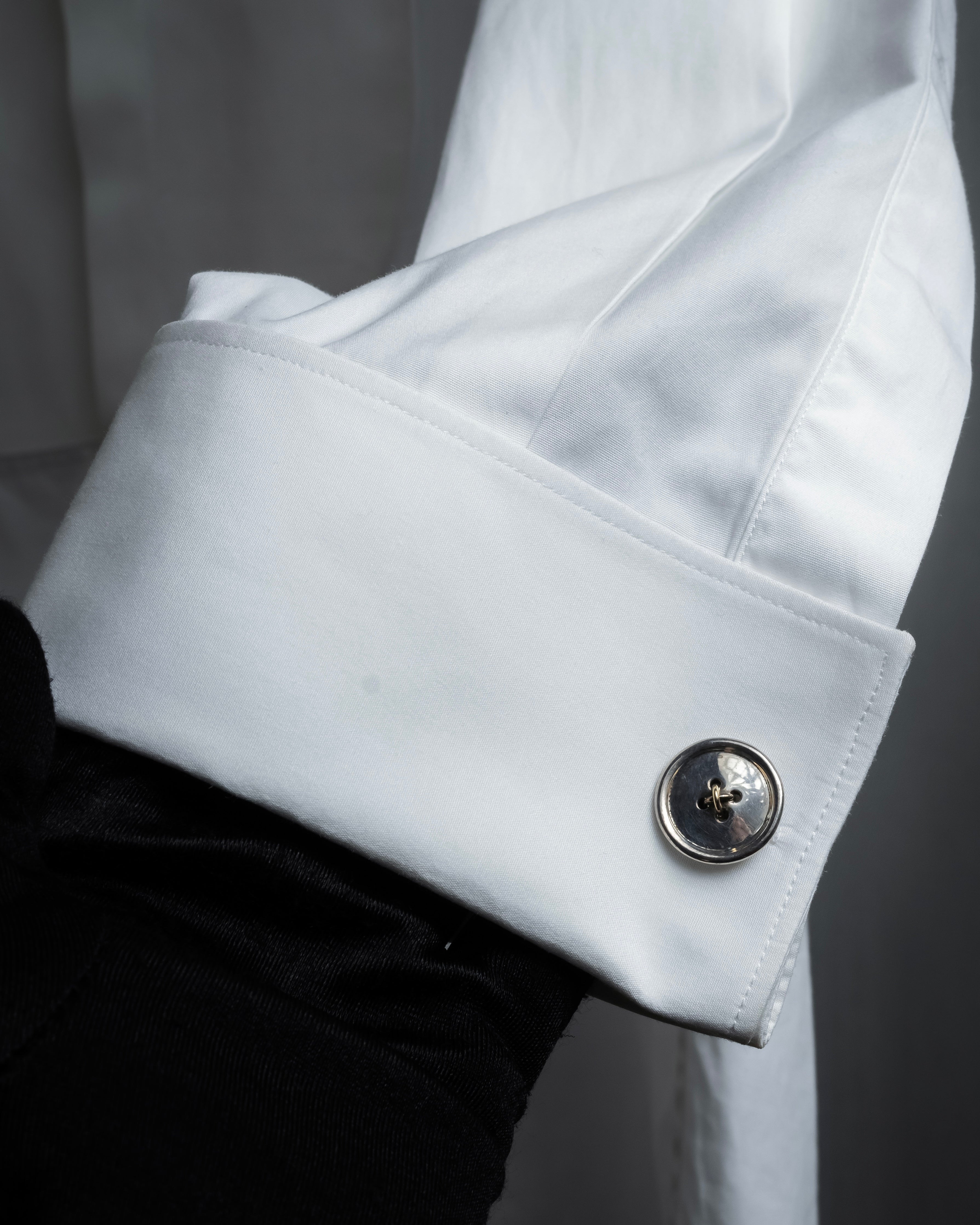 "Tiffany&Co" Button motif design silver cufflinks