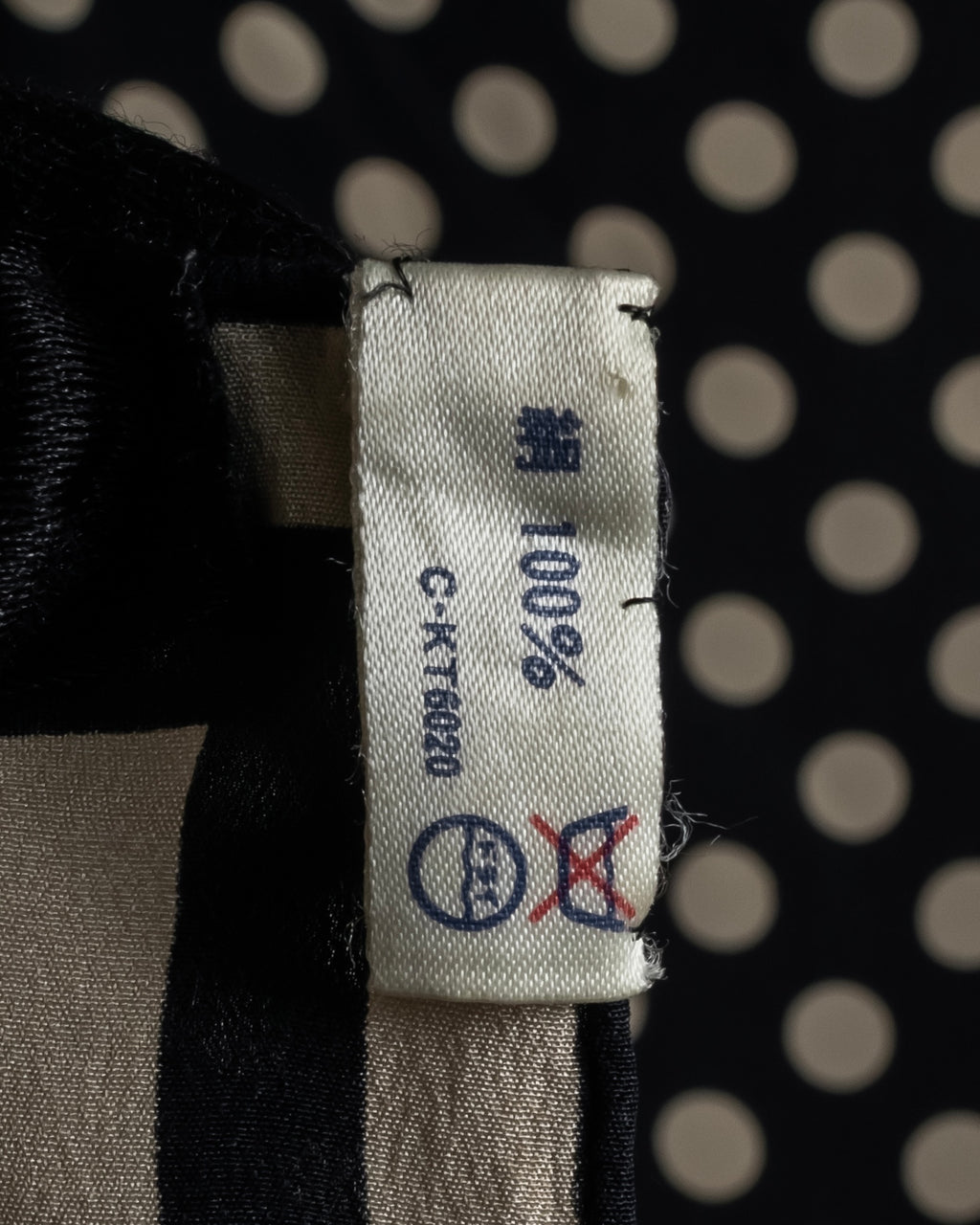 "JEAN PAUL GAULTIER" Classical dot pattern silk scarf