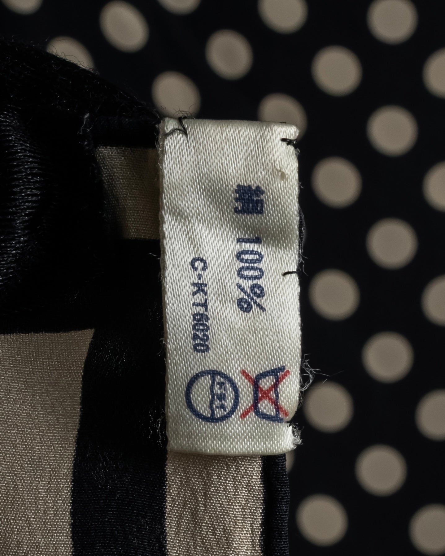 "JEAN PAUL GAULTIER" Classical dot pattern silk scarf