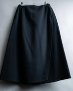 "HERMES" Button detailed flared midi skirt