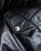 "MOSCHINO" Box silhouette leather double rider jacket