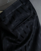 "Vintage subtle gloss striped wide slacks"