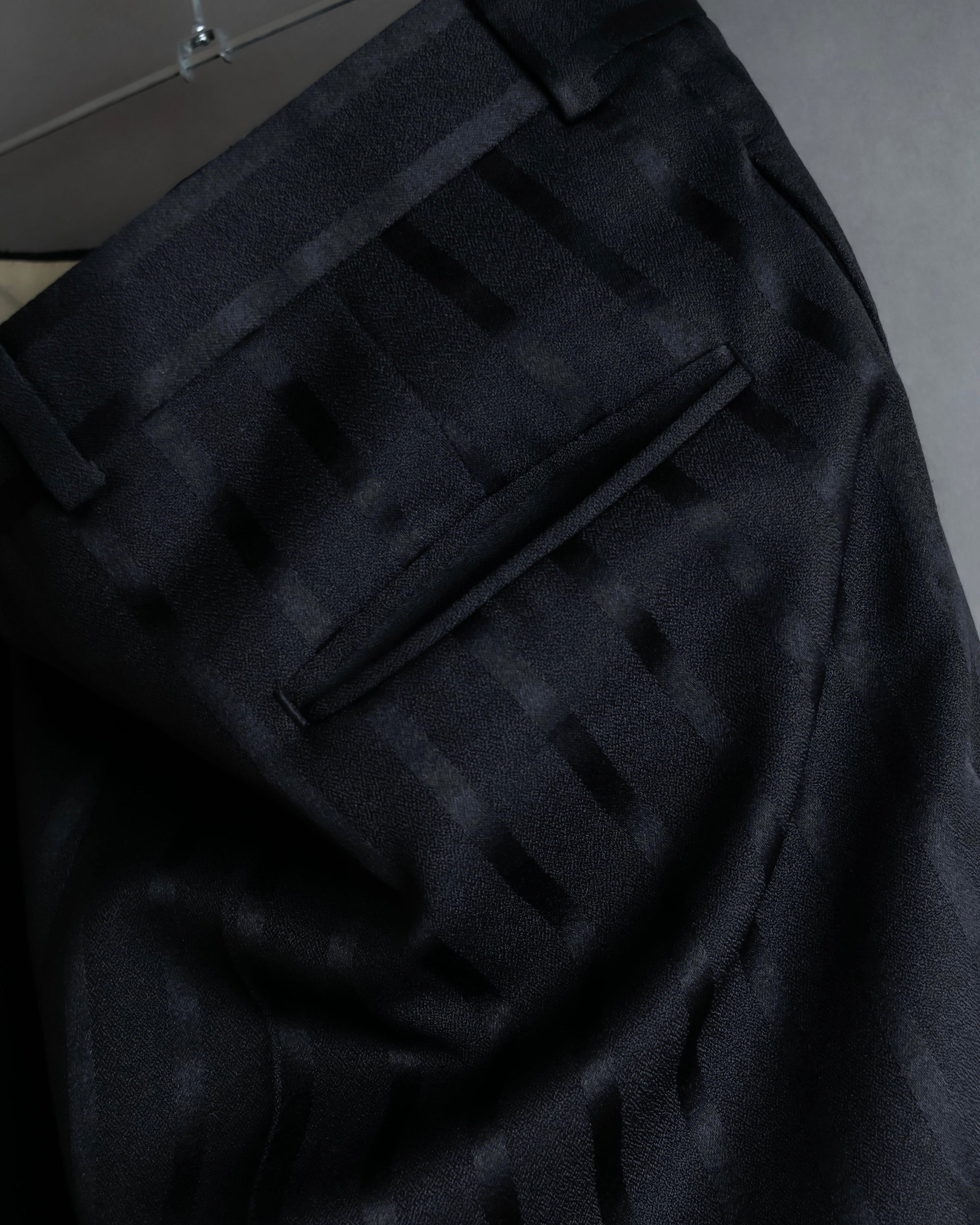 "Vintage subtle gloss striped wide slacks"