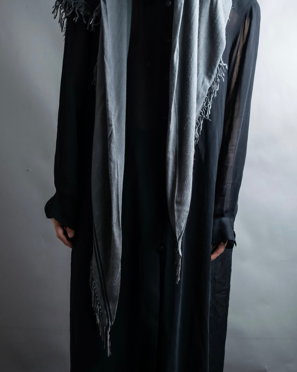 "GUCCI" GG pattern fringe detail scarf