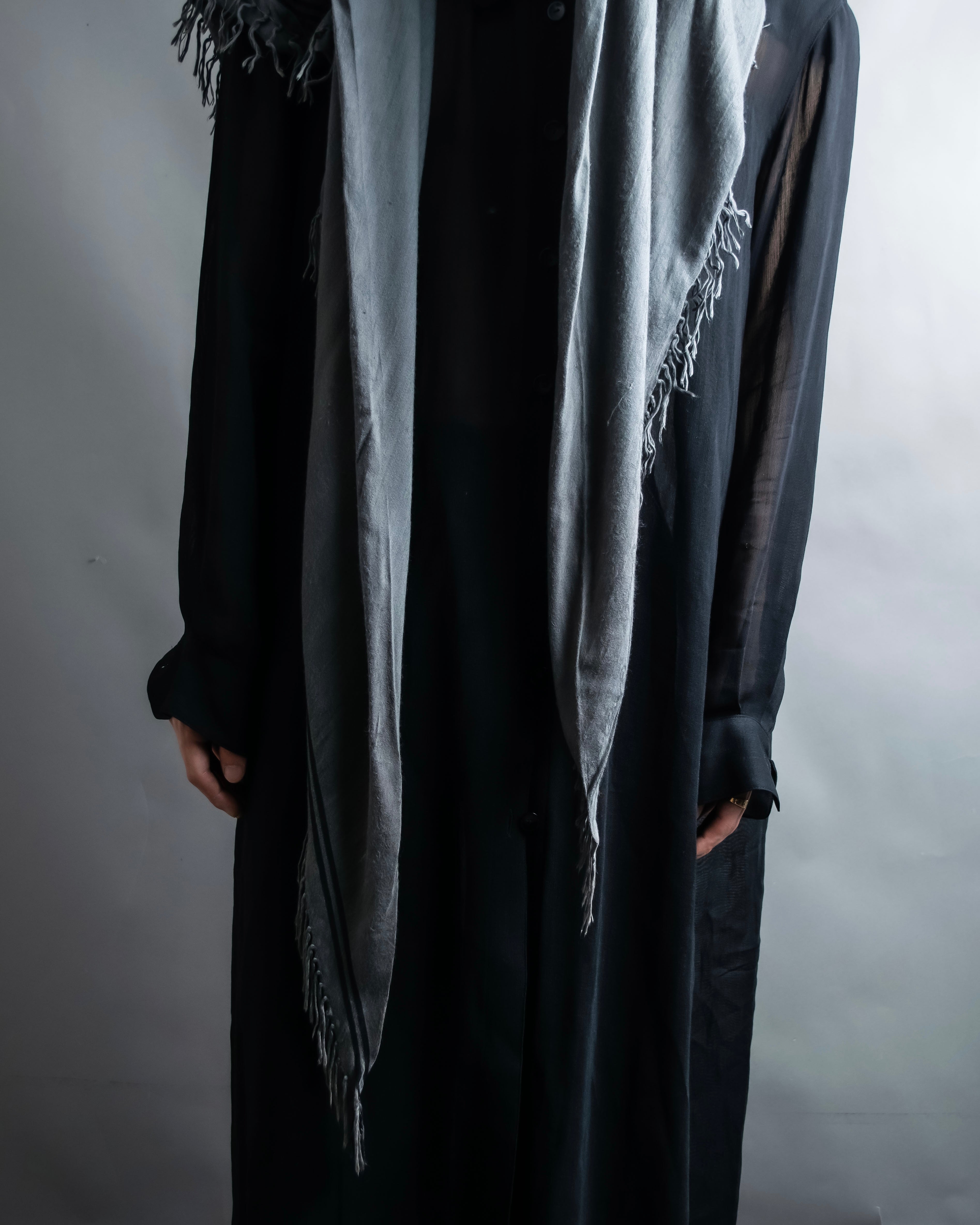 "GUCCI" GG pattern fringe detail scarf