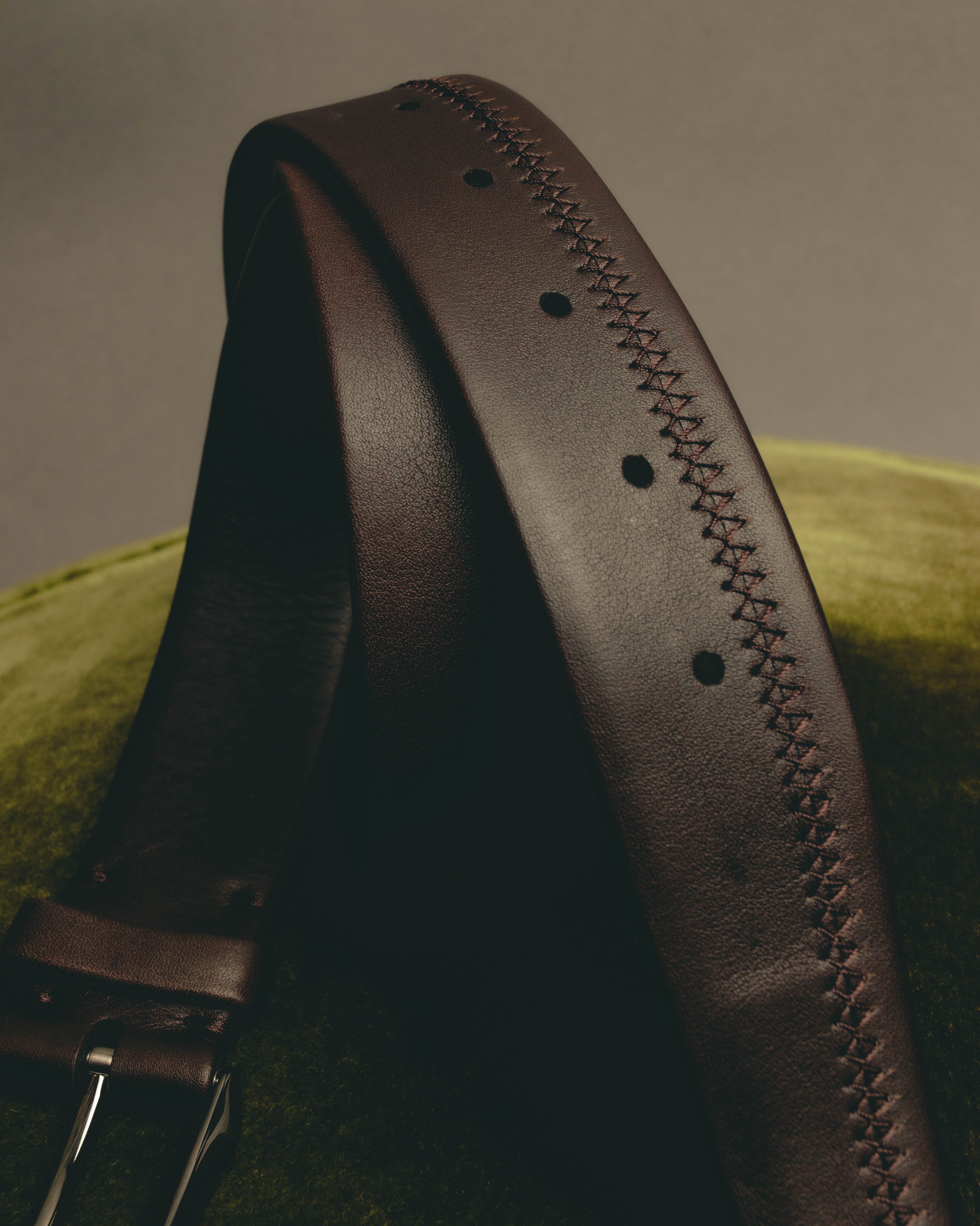 "Ermenegildo Zegna" Classic stitched leather belt