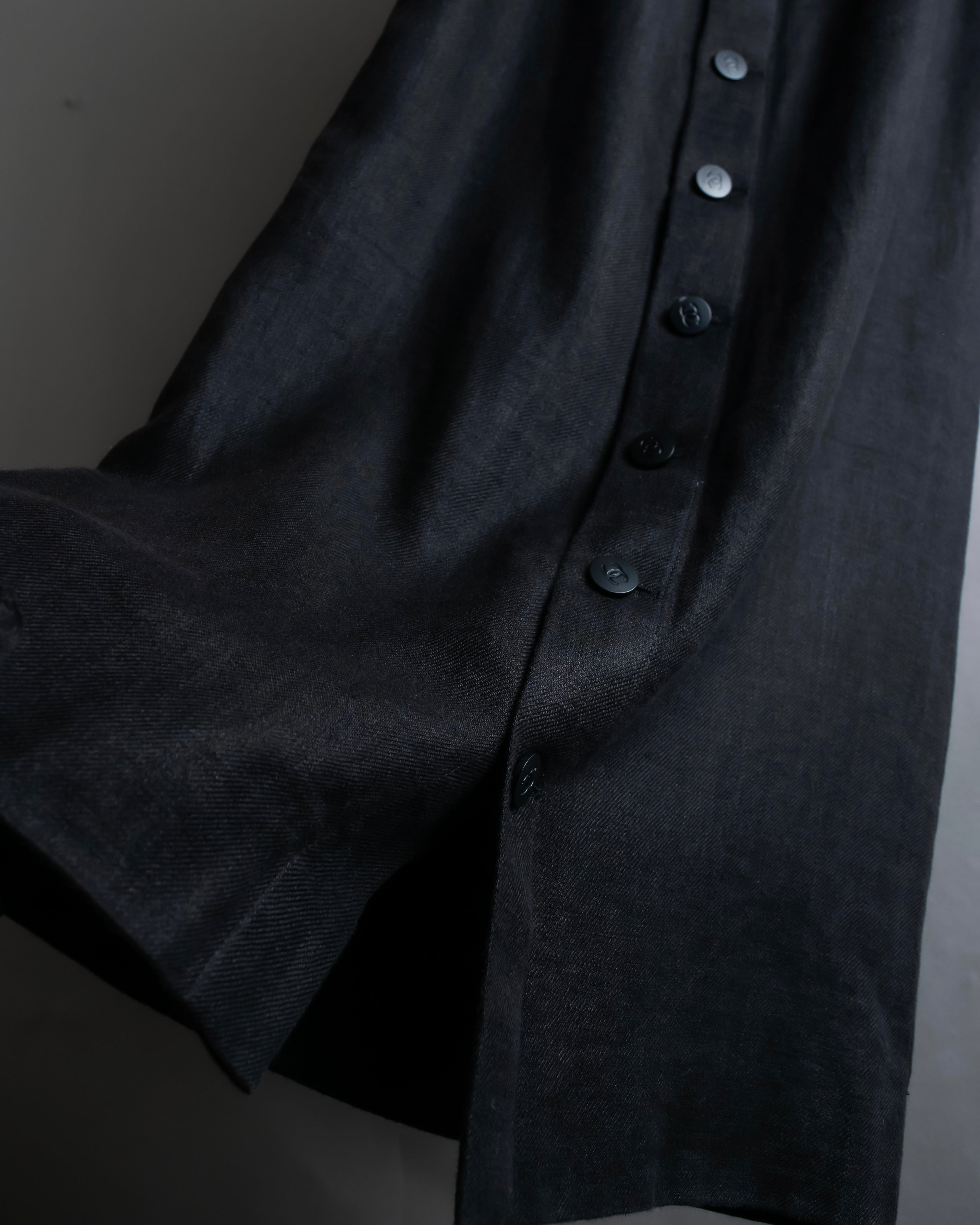 "CHANEL" Back button design flared maxi skirt