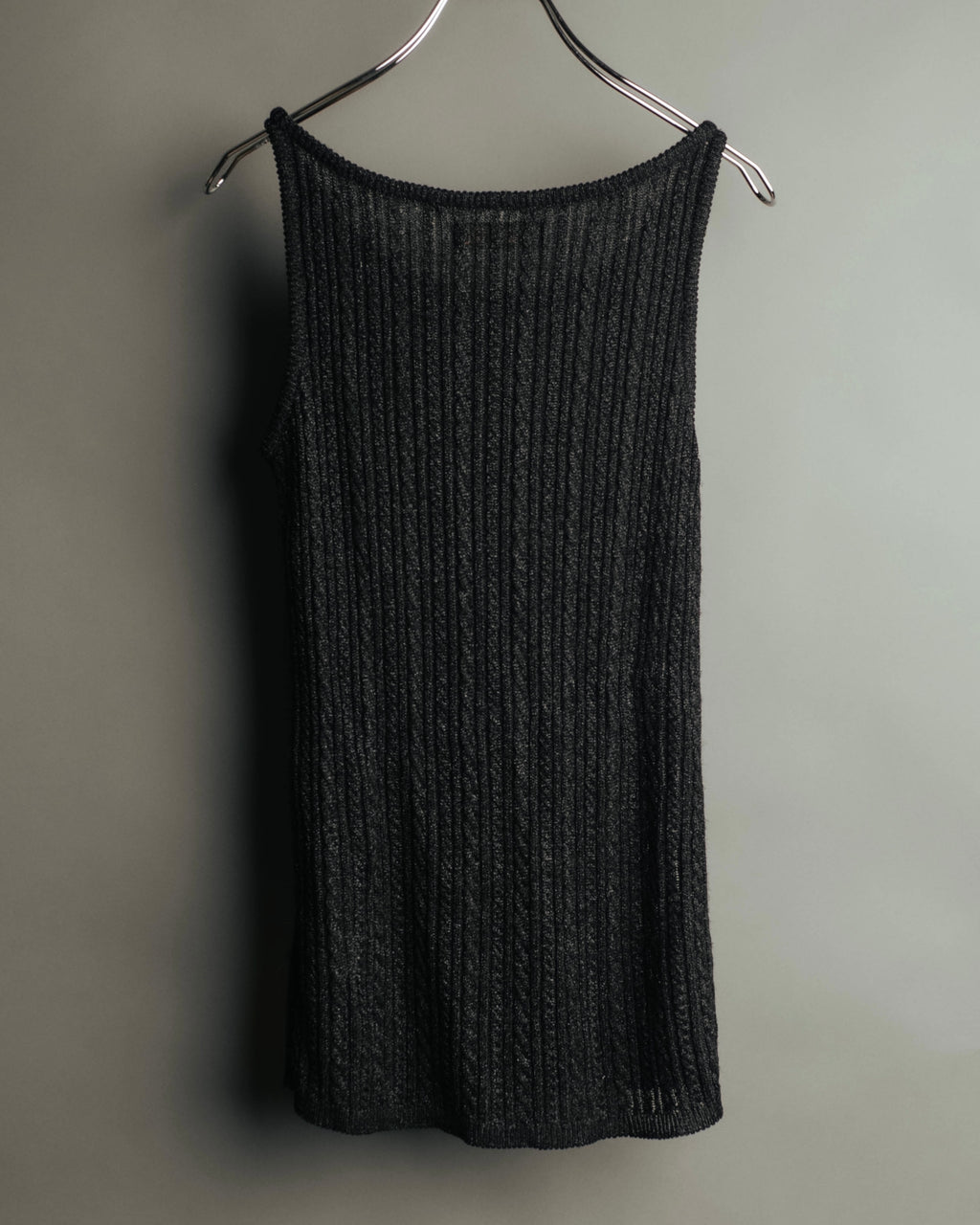 "Yves Saint Laurent" 80's-90's Metallic ribbed sleeveless knit top
