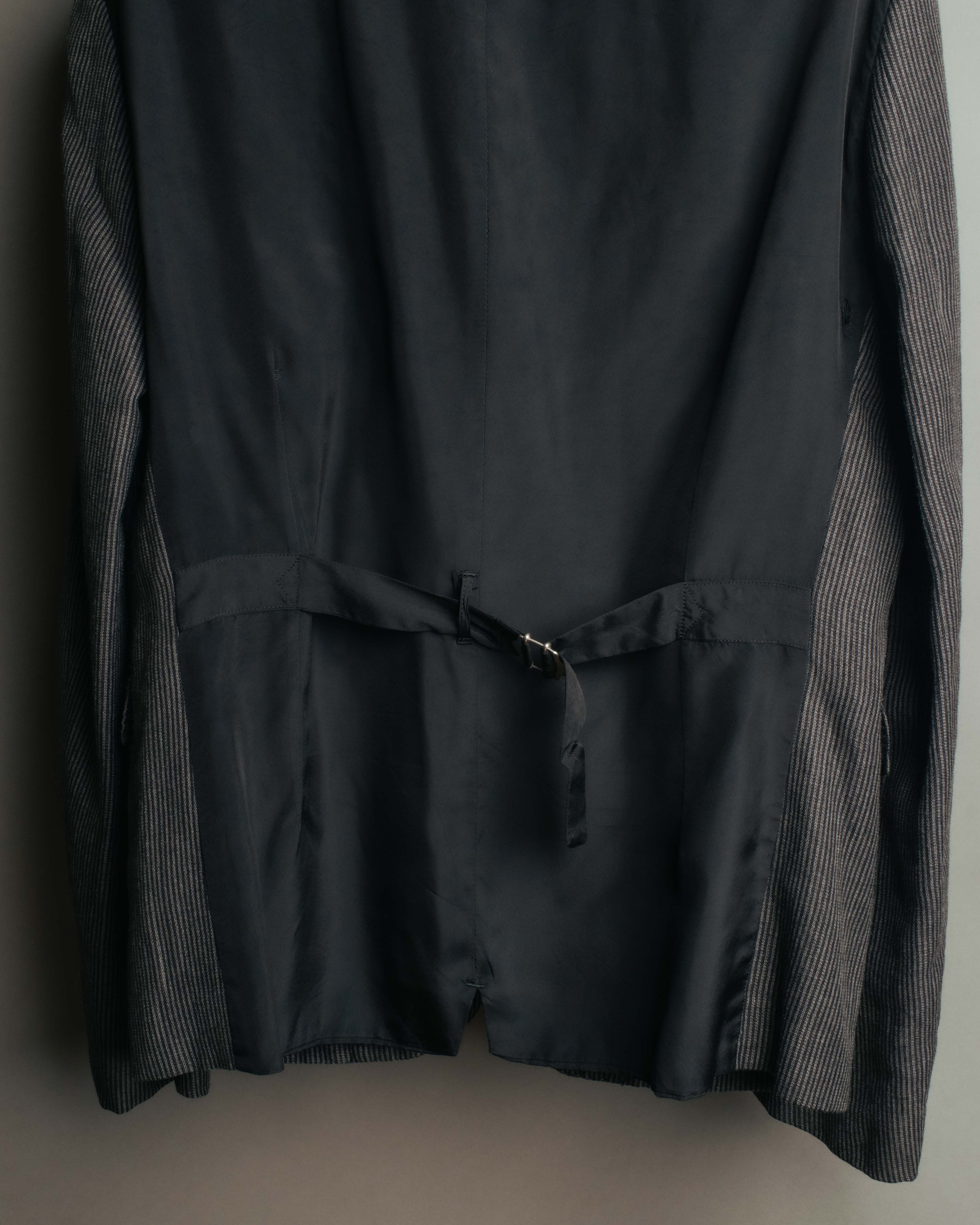 "COMME des GARÇONS HOMME" 10SS Vintage multi-button hickory stripe linen wool jacket