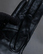 "Pierre Cardin" Belt buckle design quilted leather gloves