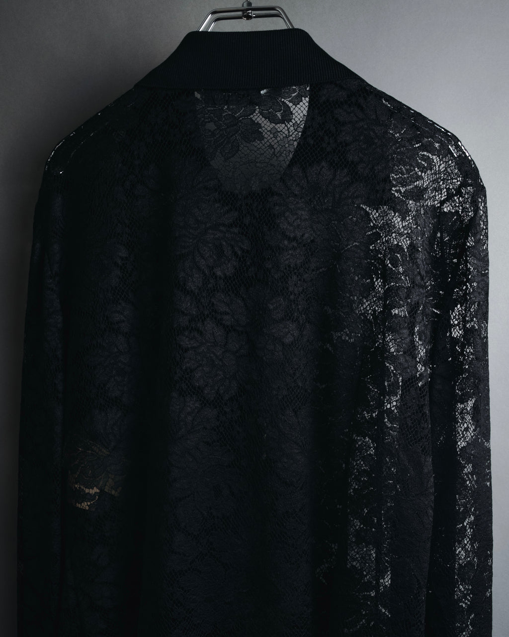 "VALENTINO MISS V" Late 80s botanical lace polo shirt