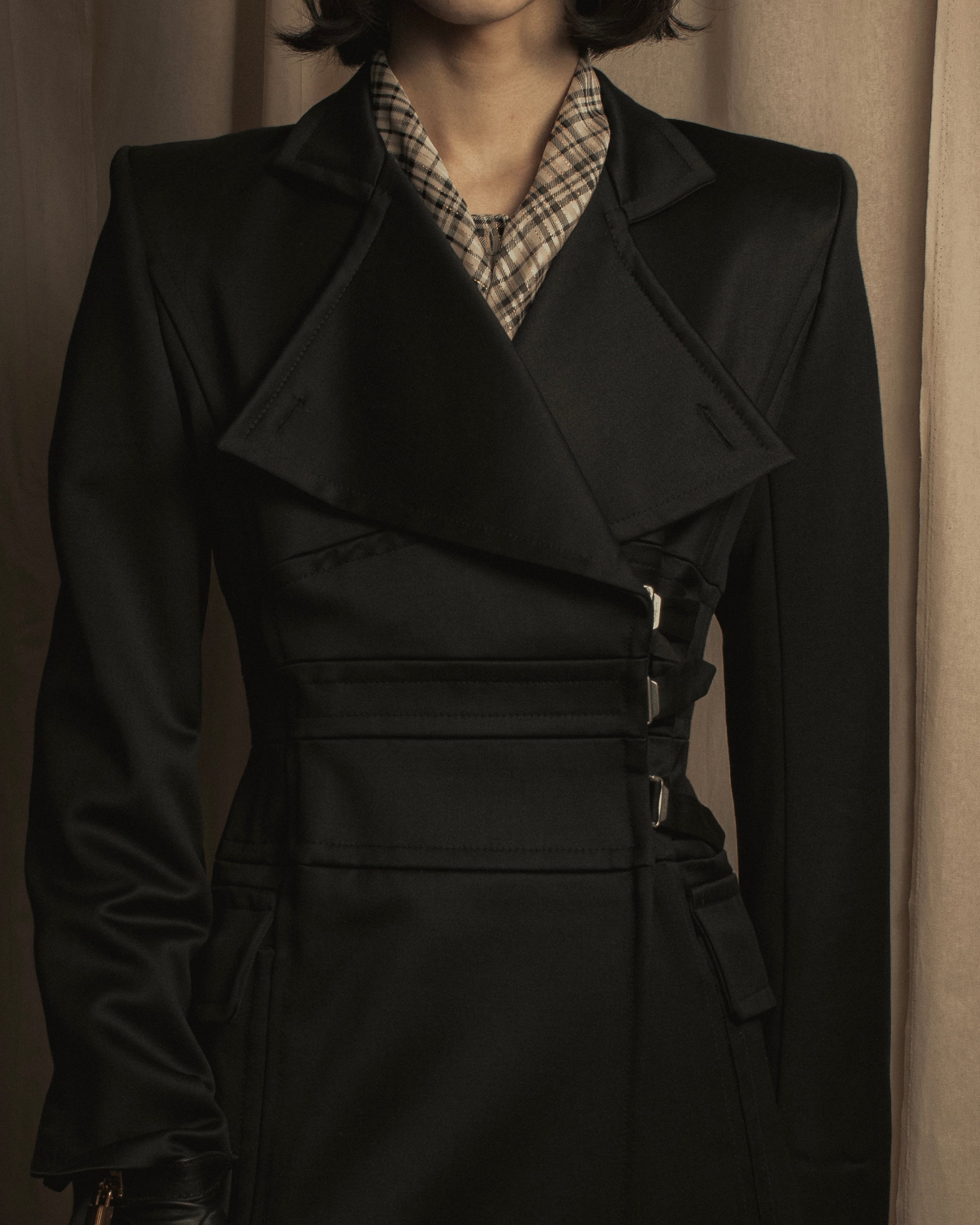 -SPECIAL- "YVES SAINT LAURENT rive gauche" 03 year Tom Ford period corset design long coat