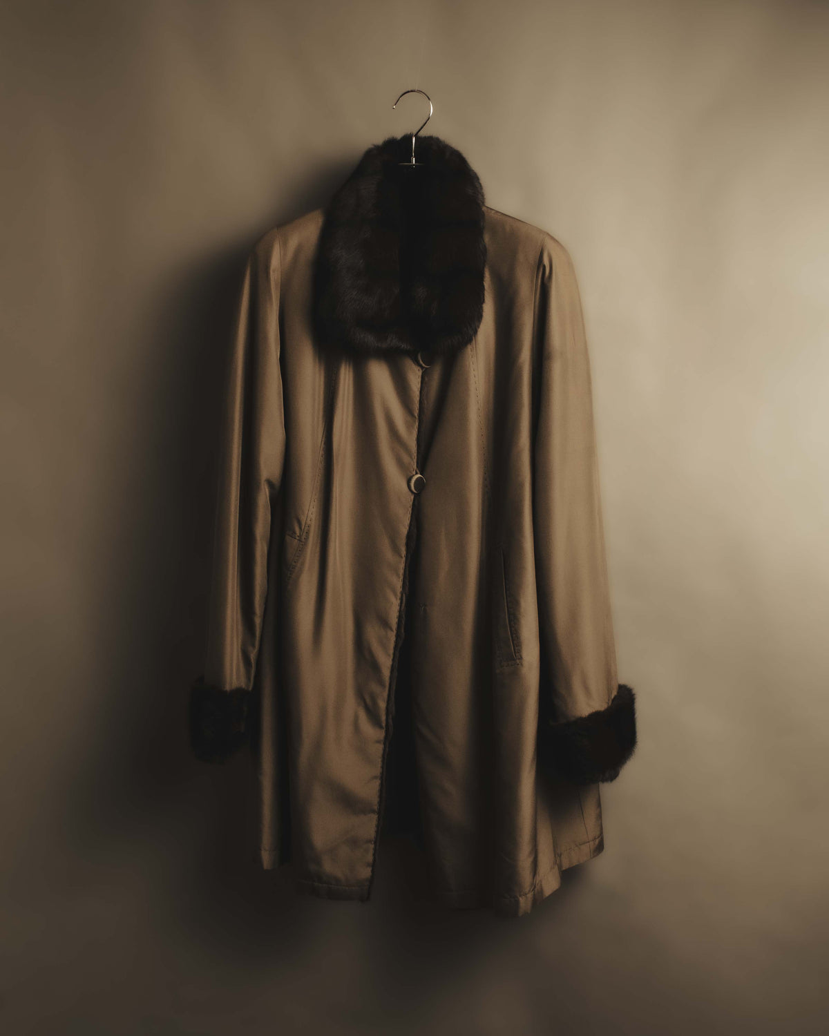 "ROBERTO VALENTINO" Reversible brown fur coat