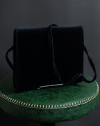 "Salvatore Ferragamo" Antique jewelry motif design velvet shoulder bag