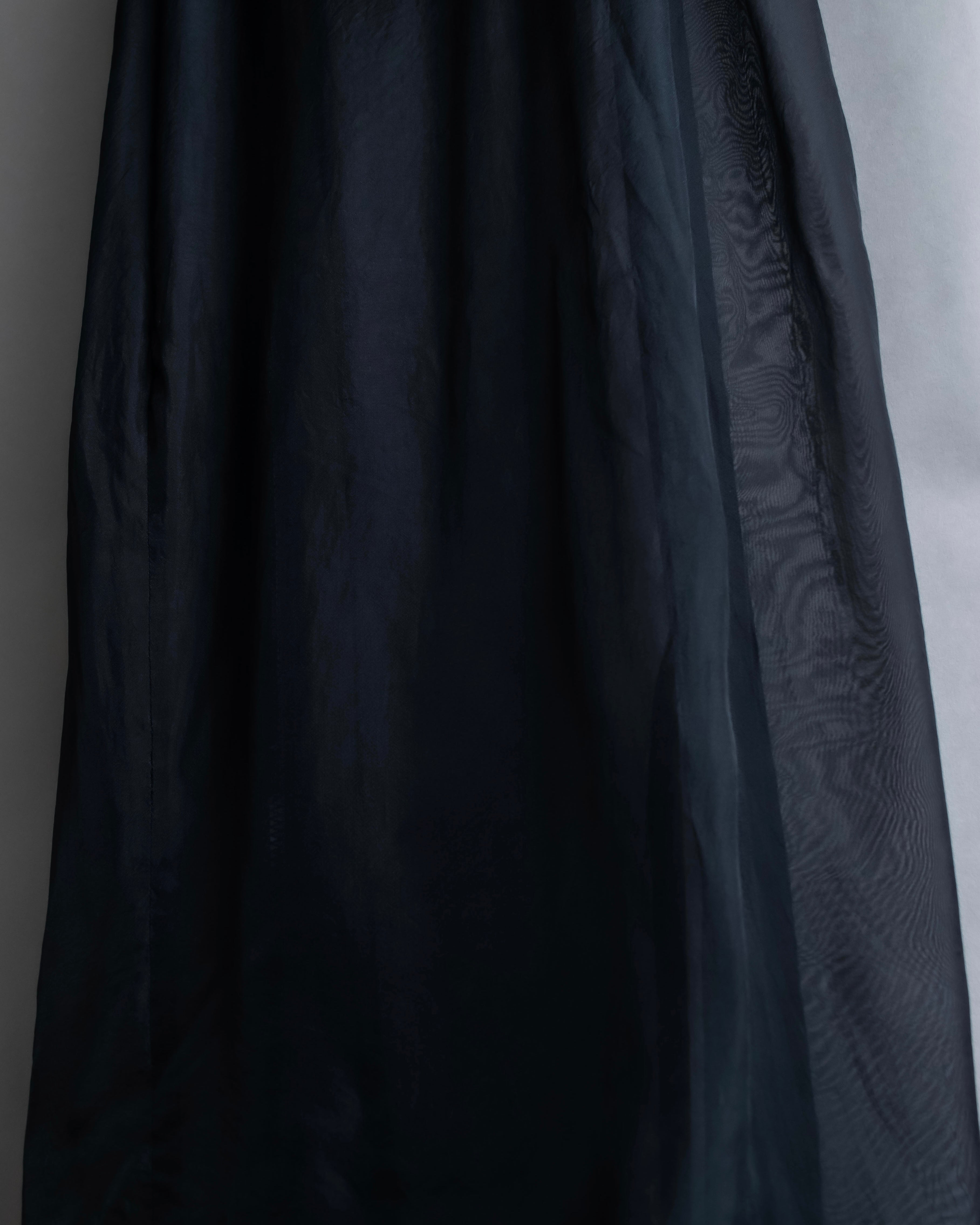 "YOHJI YAMAMOTO" 1996SS Double zipper design sheer rayon flare skirt