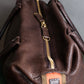 "LOEWE" Orange stitch design engraved logo leather boston bag