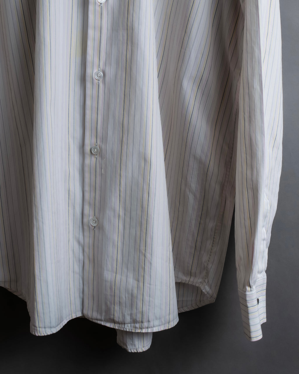 "HERMES" Multi-stripe pattern hand-sewn nuance cotton shirt