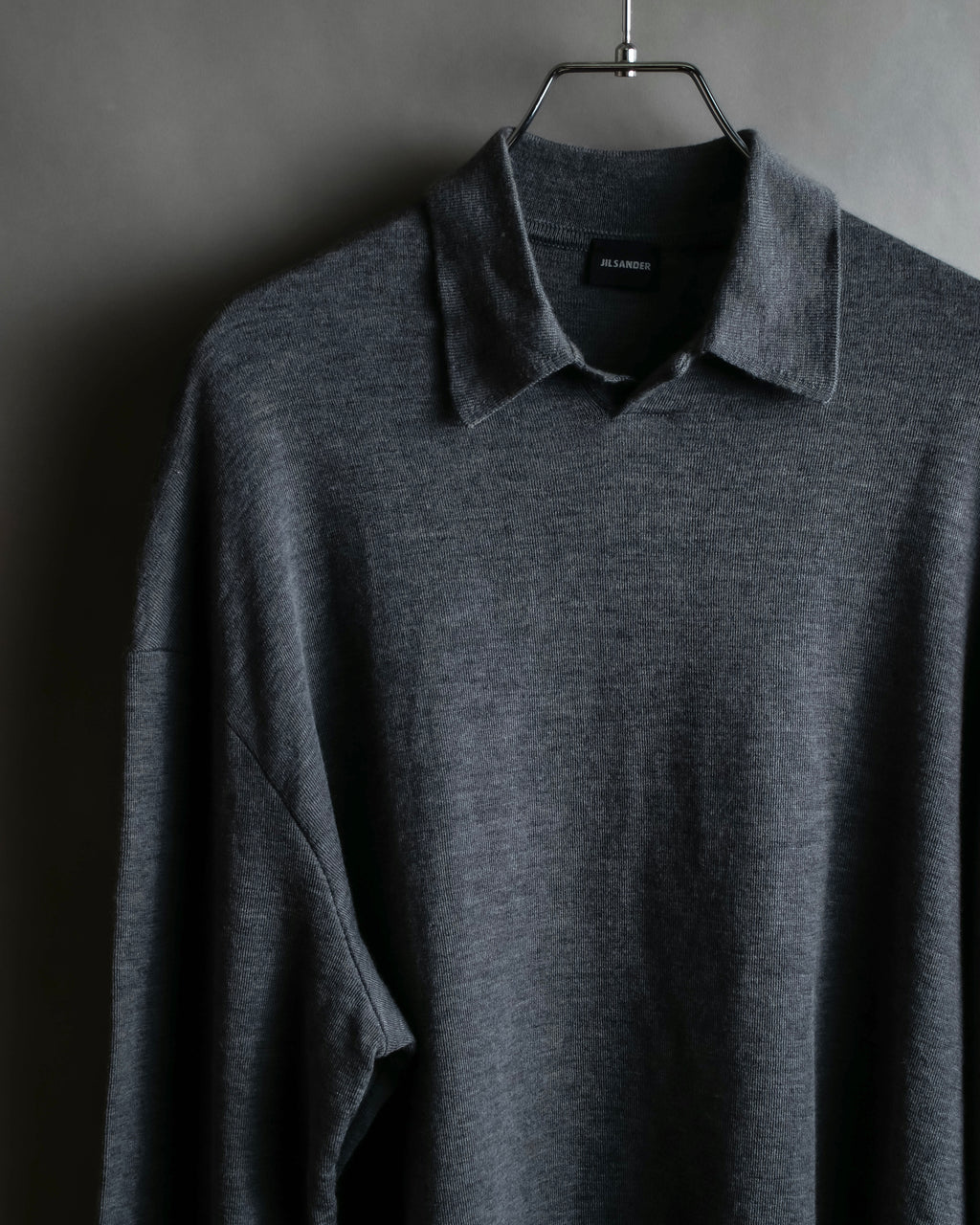 "JIL SANDER" Polo collar design wool knit pullover