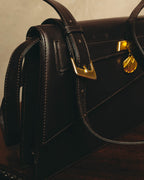 "Thierry Mugler" 80's-90's Architectural leather shoulder bag