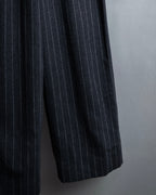 "BALENCIAGA" Side zipper design striped slacks