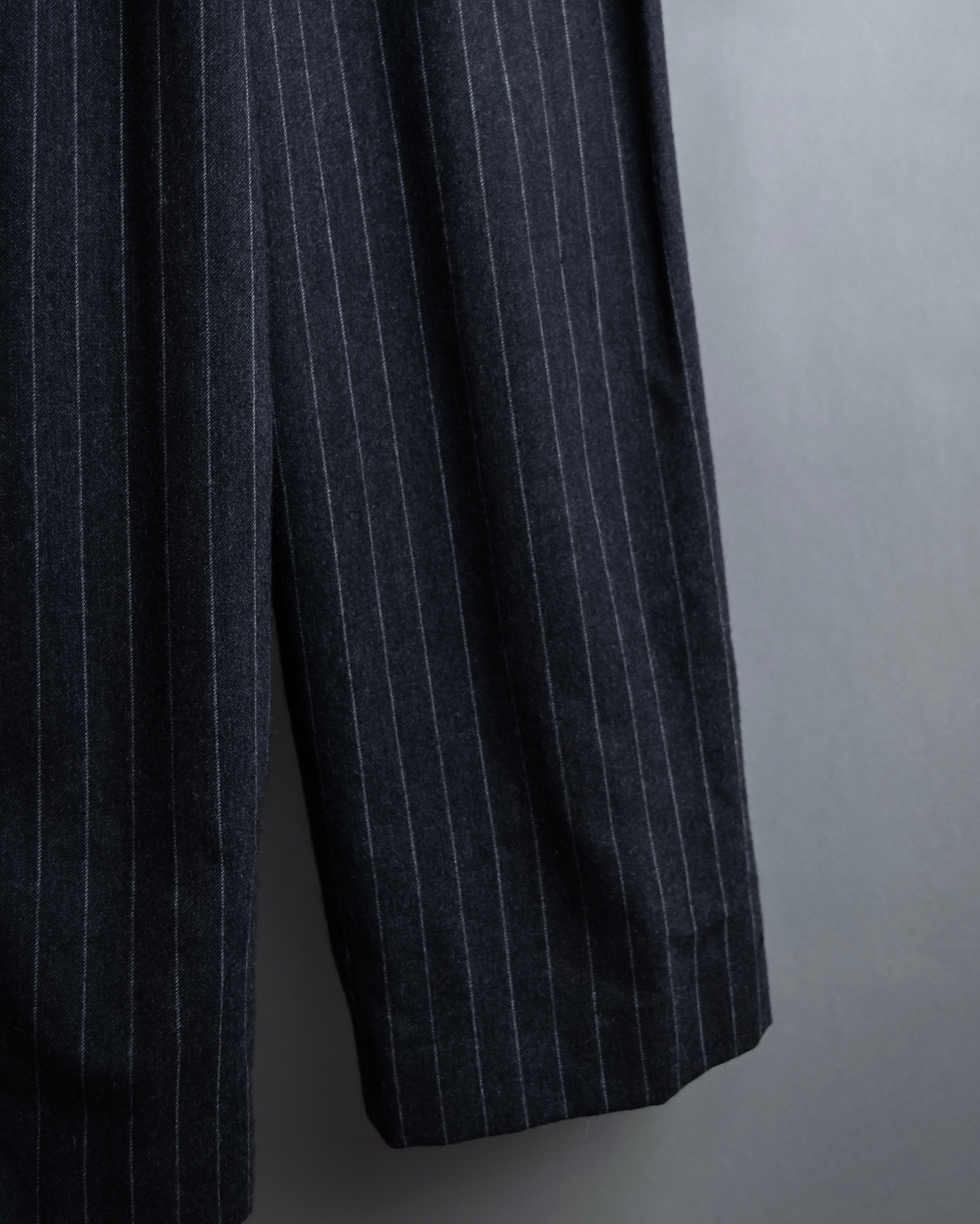 "BALENCIAGA" Side zipper design striped slacks