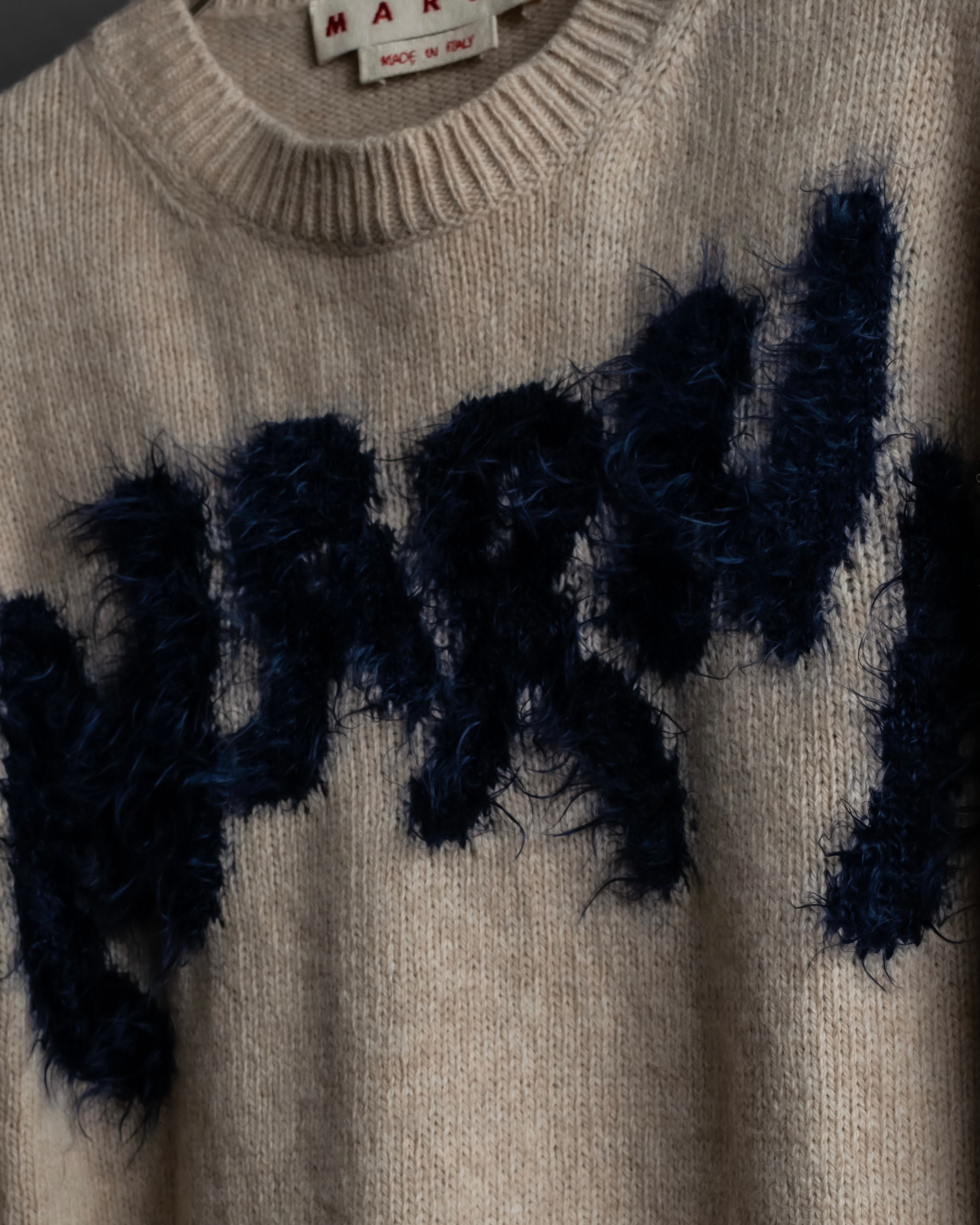 "MARNI" Logo shaggy design oversized knit