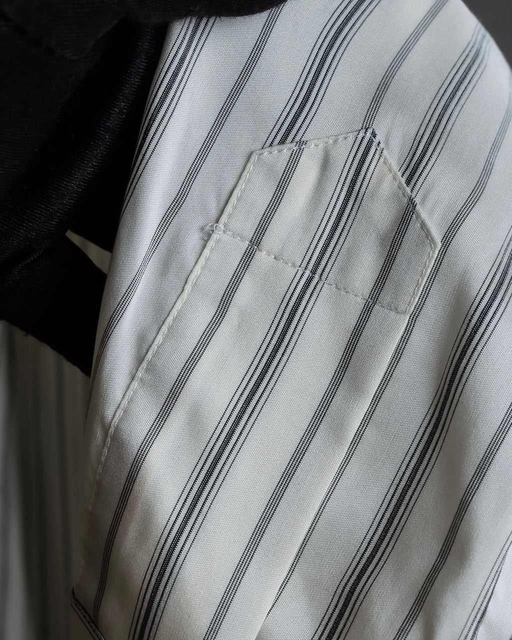 "MAISON MARGIELA" 16SS bowtie design striped long shirt