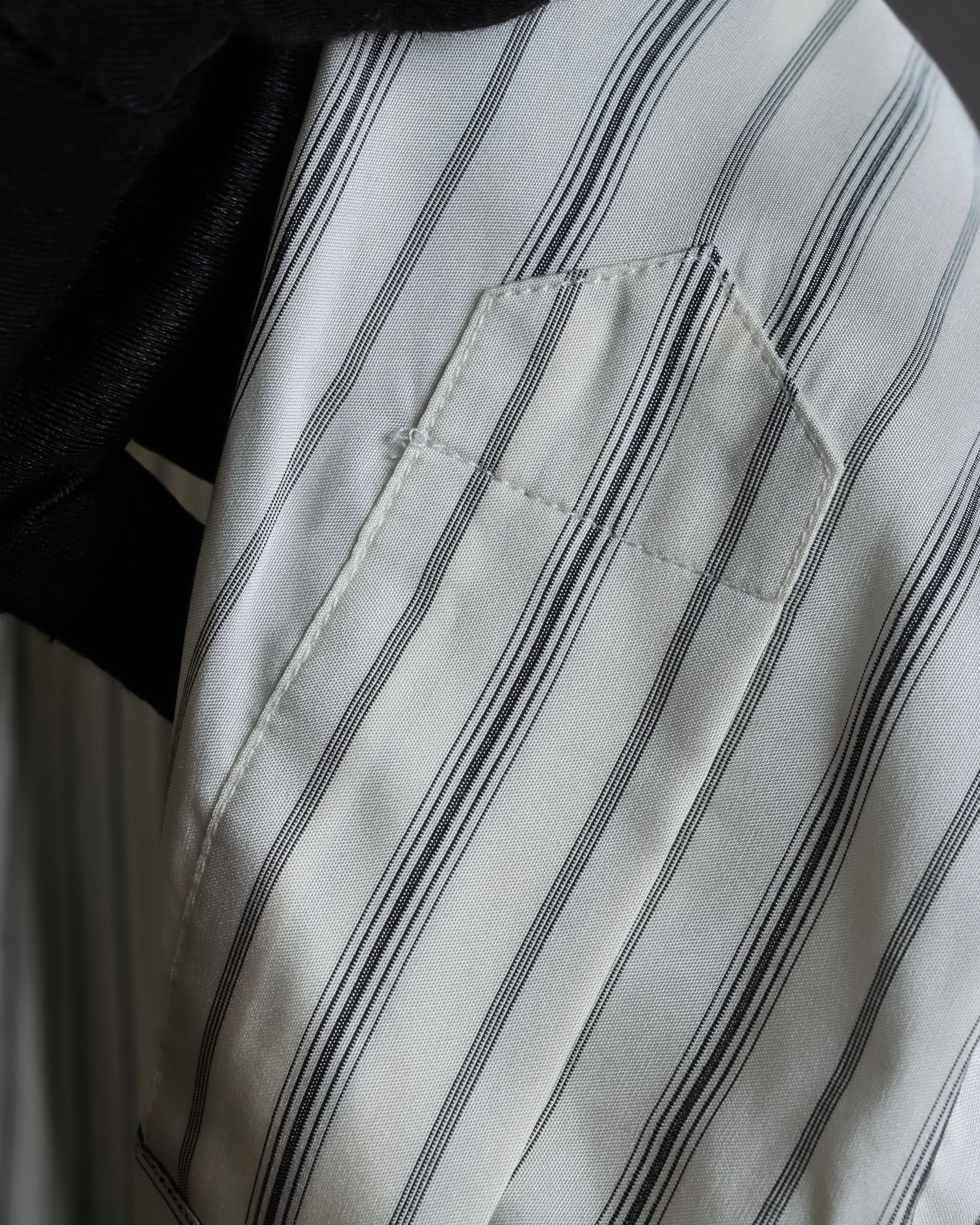"MAISON MARGIELA" 16SS bowtie design striped long shirt