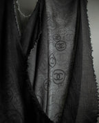 "CHANEL" Logo engraved design cashmere super large stole
