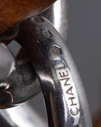 "CHANEL" 90's Organic twist design double ring