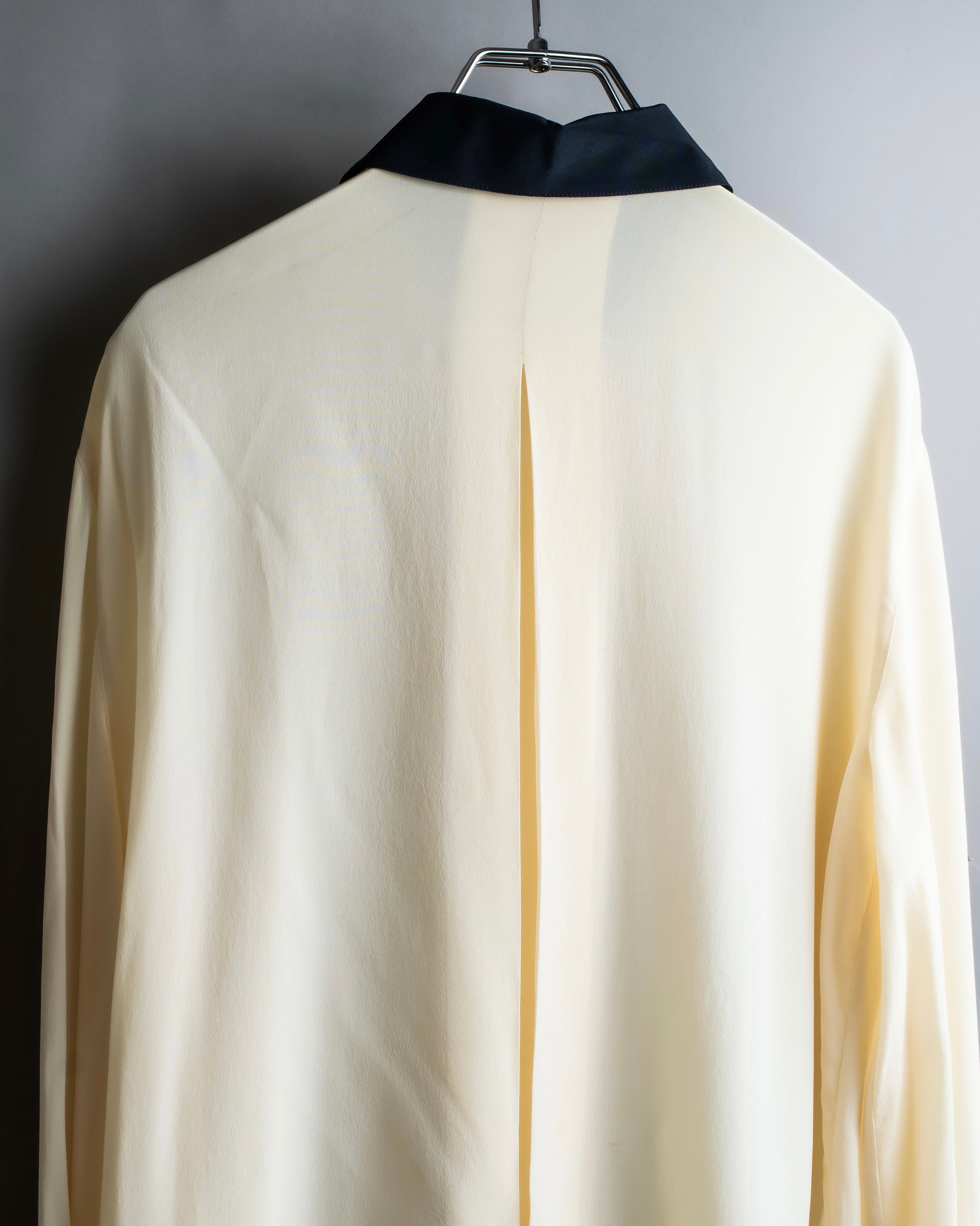 "Christian Dior" 100% silk emblem engraved cleric shirt