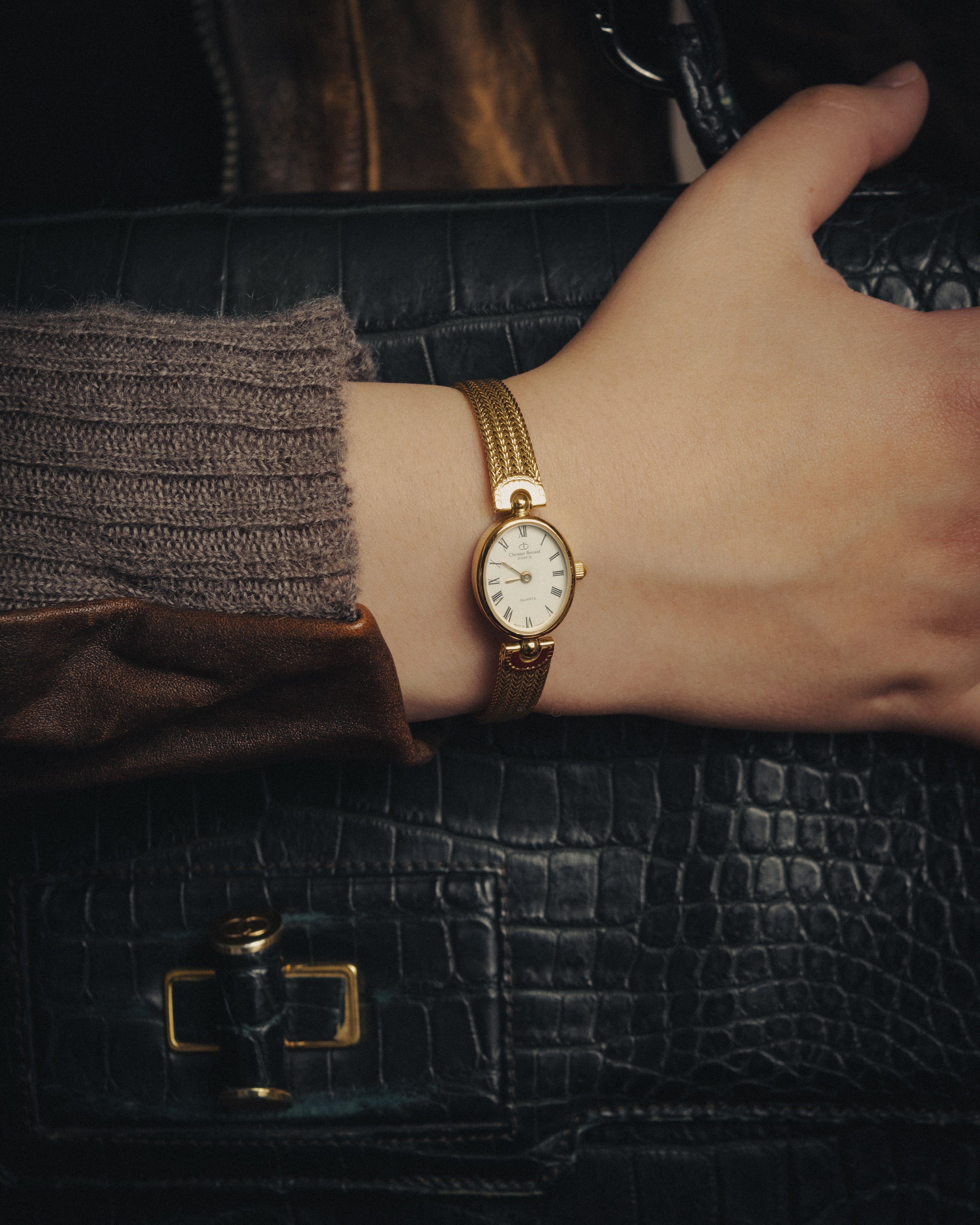 -SPECIAL- “Christian Bernard” 80’s-90’s Oval mesh bracelet watch
