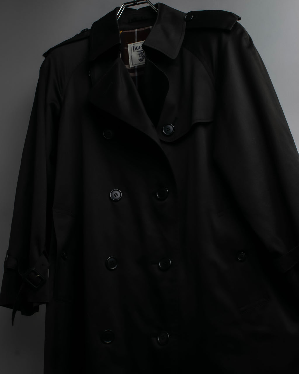 "BURBERRYS" Traditional detail double-breasted stand color trench coat