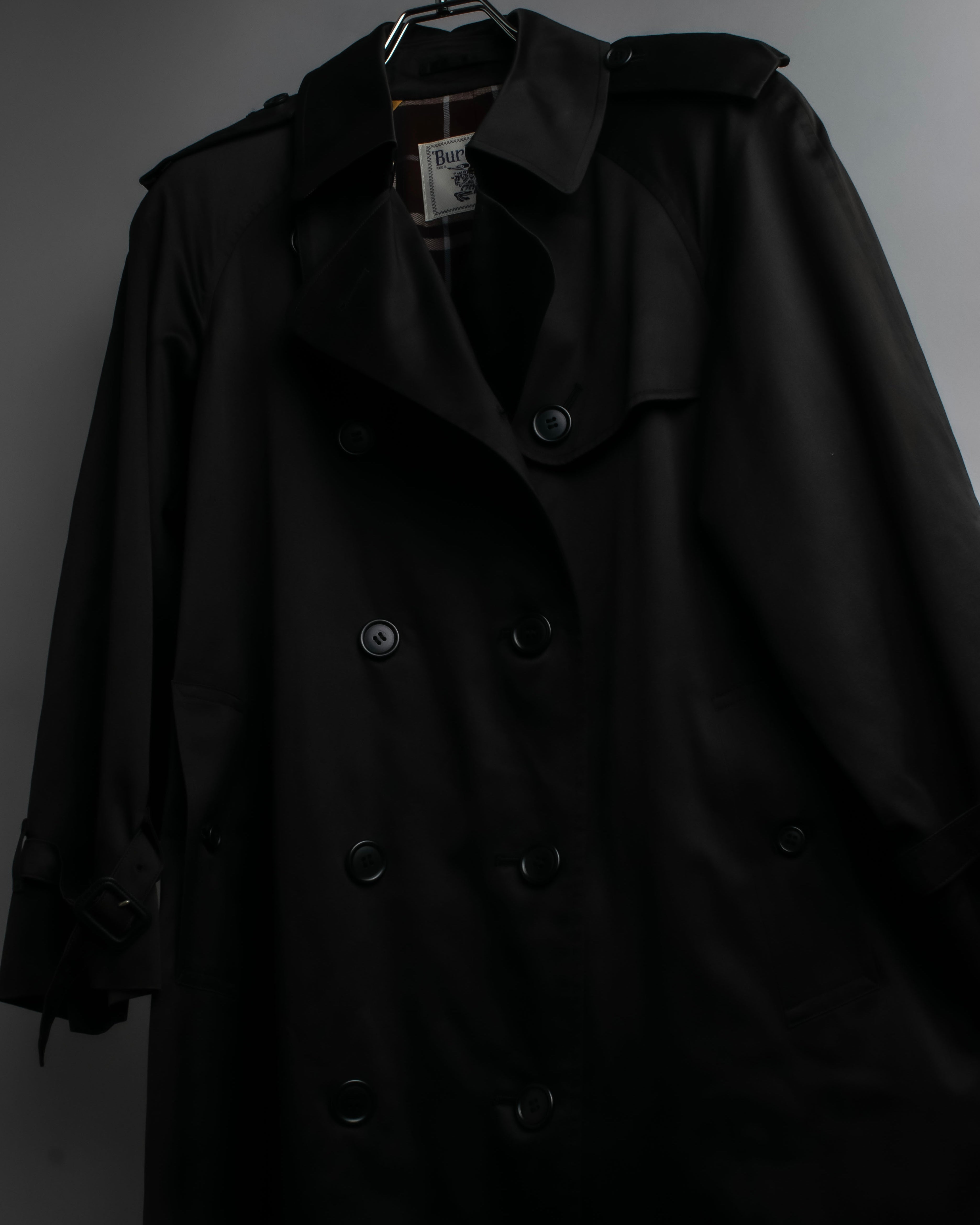 "BURBERRYS" Traditional detail double-breasted stand color trench coat