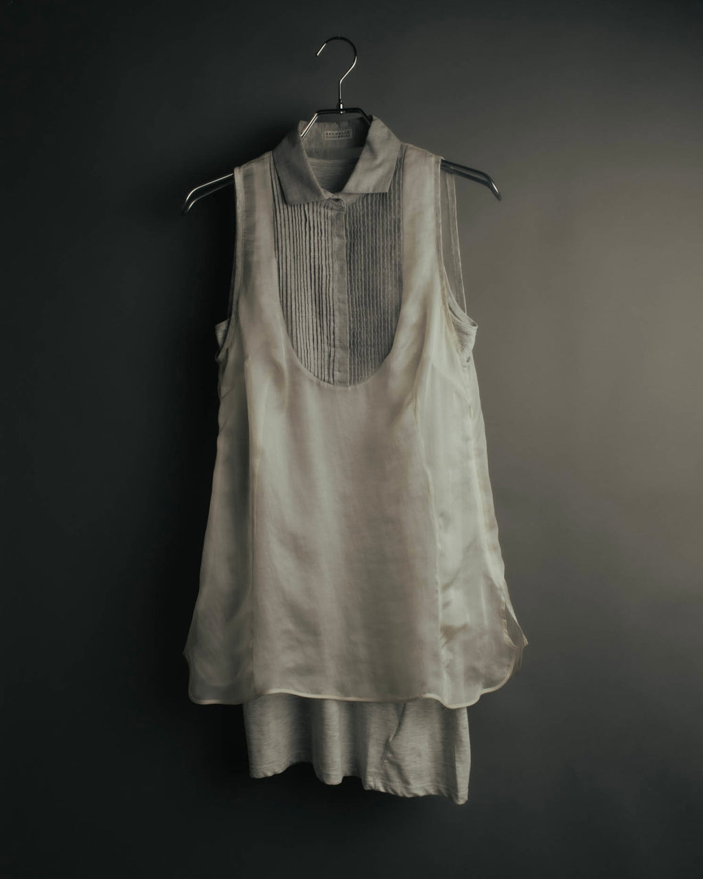 -SPECIAL- “Brunello Cucinelli” 00’s-10’s Sheer layered sleeveless tunic dress