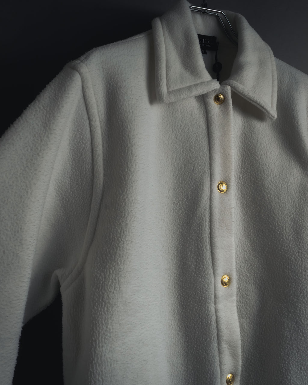 "GUCCI" 90’s-00’s Minimal fleece gold buttons jacket