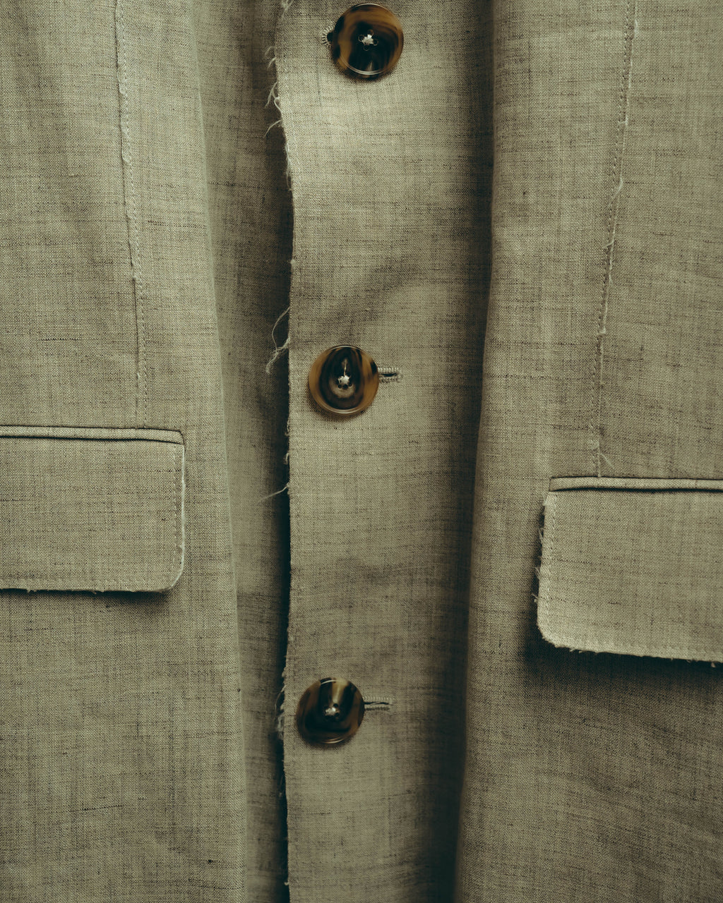 -SPECIAL- “Maison Martin Margiela” 2014SS raw-edge linen tailored jacket