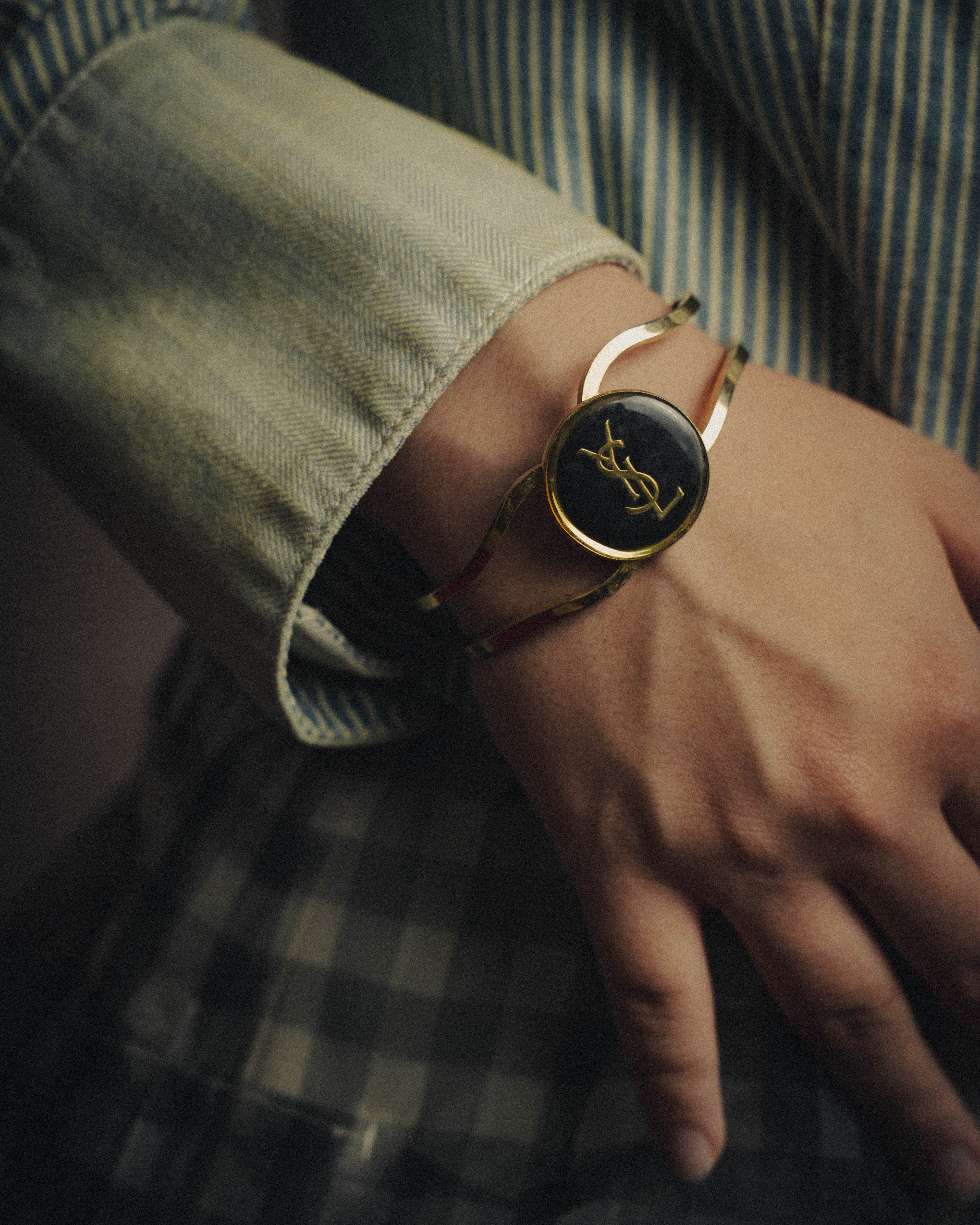 -SPECIAL- "Yves Saint Laurent" 80's-90's Iconic cassandre logo vintage bangle