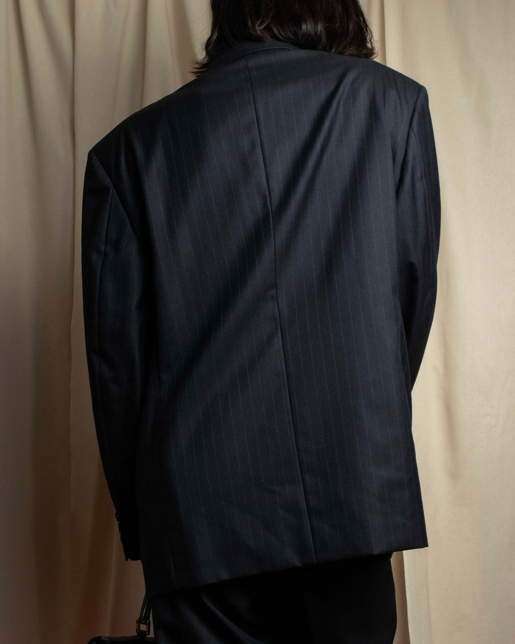 "YVES SAINT LAURENT" 00's shadow stripe pattern beautiful tailoring set up