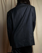 "YVES SAINT LAURENT" 00's shadow stripe pattern beautiful tailoring set up